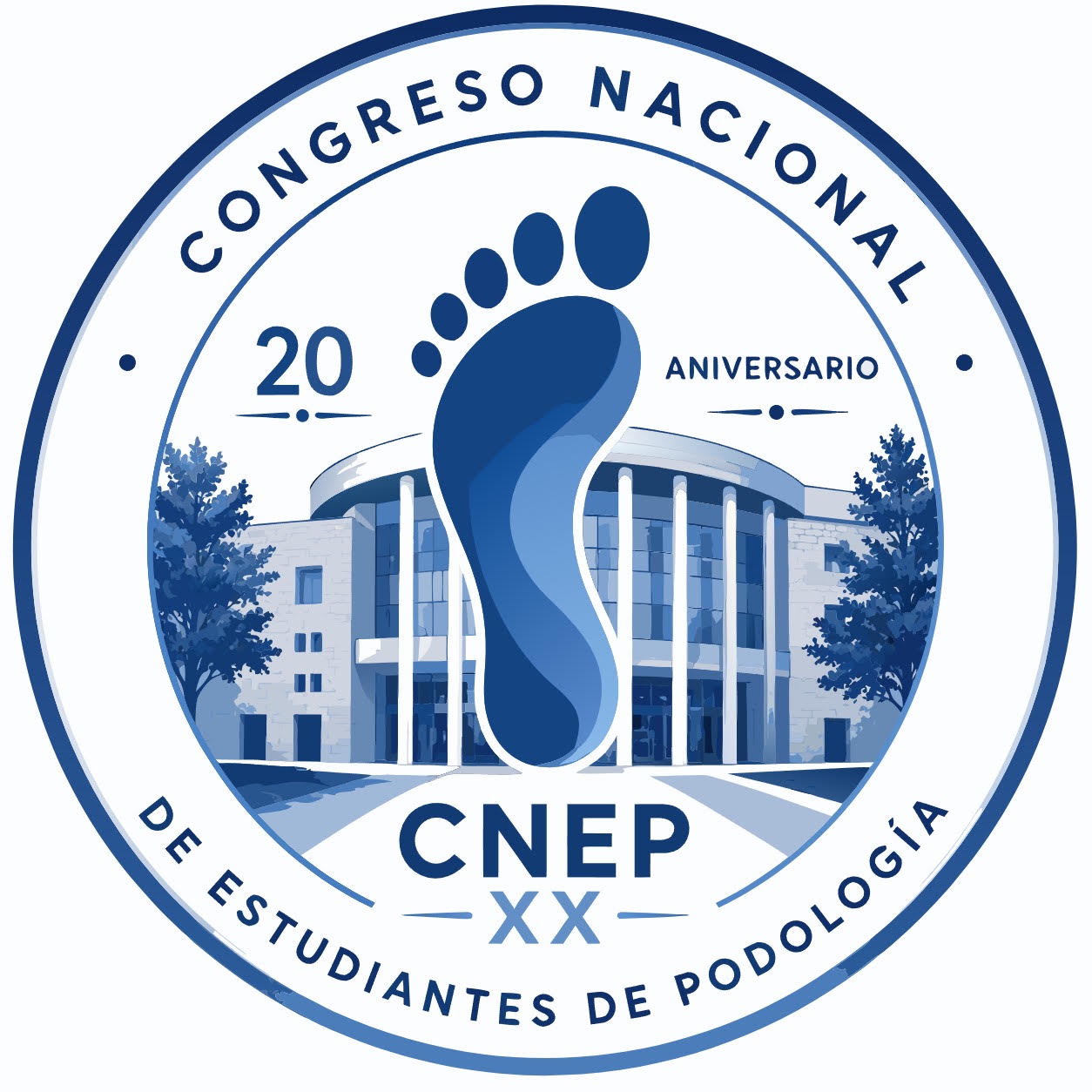 Logotipo del XX Congreso Nacional de Estudiantes de Podología, 20 aniversario